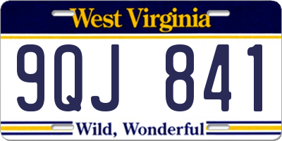WV license plate 9QJ841