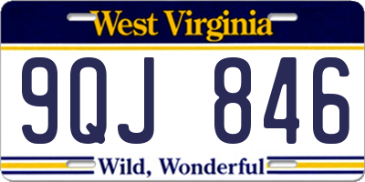WV license plate 9QJ846