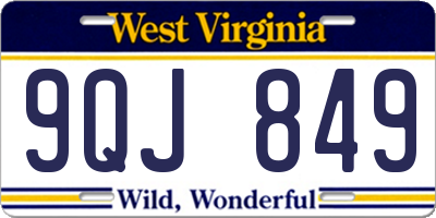 WV license plate 9QJ849