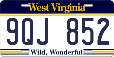 WV license plate 9QJ852