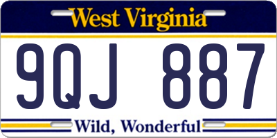 WV license plate 9QJ887
