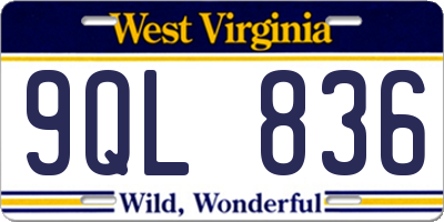 WV license plate 9QL836