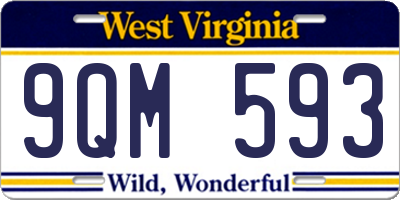 WV license plate 9QM593