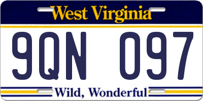 WV license plate 9QN097