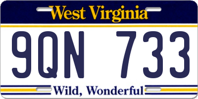 WV license plate 9QN733