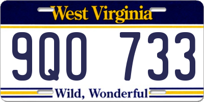 WV license plate 9QO733