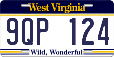 WV license plate 9QP124