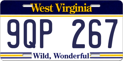 WV license plate 9QP267