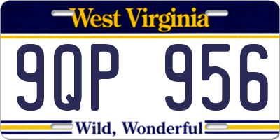 WV license plate 9QP956