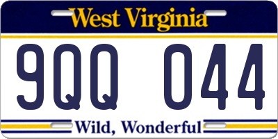 WV license plate 9QQ044