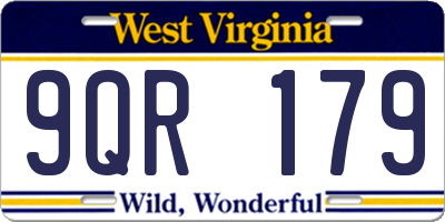 WV license plate 9QR179