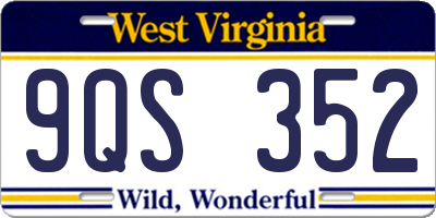WV license plate 9QS352