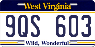 WV license plate 9QS603