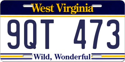 WV license plate 9QT473