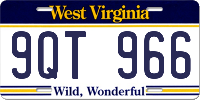 WV license plate 9QT966