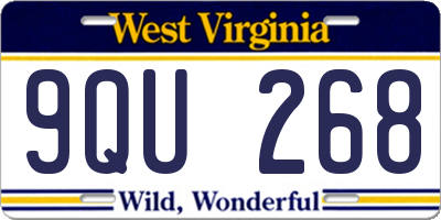 WV license plate 9QU268