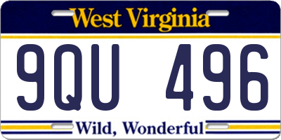 WV license plate 9QU496