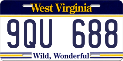 WV license plate 9QU688
