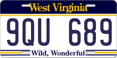 WV license plate 9QU689