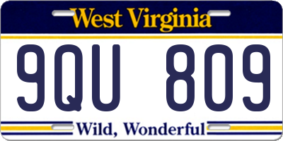 WV license plate 9QU809