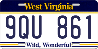 WV license plate 9QU861