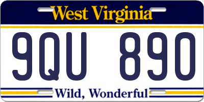 WV license plate 9QU890