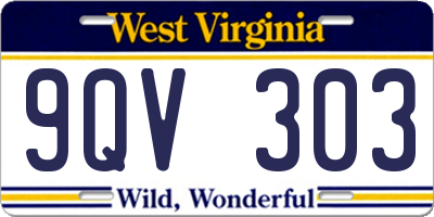 WV license plate 9QV303