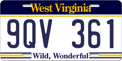 WV license plate 9QV361