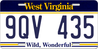 WV license plate 9QV435