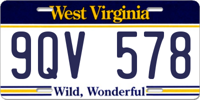 WV license plate 9QV578