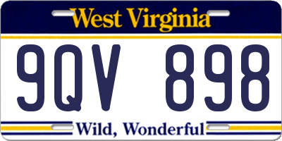 WV license plate 9QV898