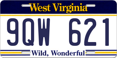 WV license plate 9QW621
