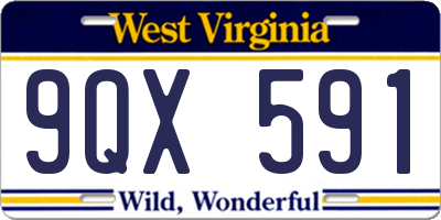 WV license plate 9QX591