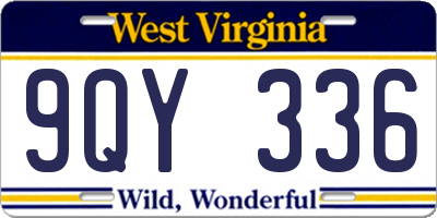 WV license plate 9QY336