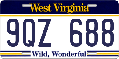 WV license plate 9QZ688