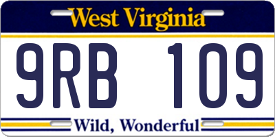 WV license plate 9RB109