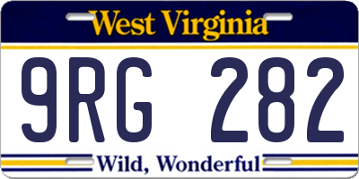 WV license plate 9RG282