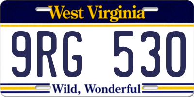 WV license plate 9RG530