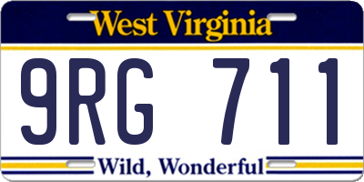 WV license plate 9RG711
