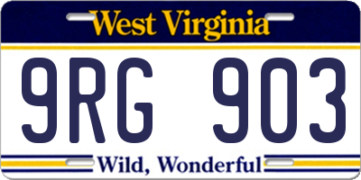 WV license plate 9RG903