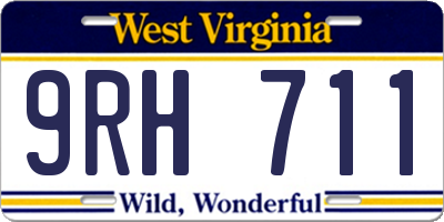 WV license plate 9RH711