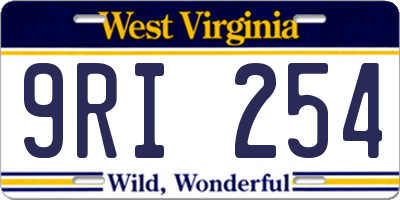 WV license plate 9RI254