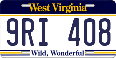 WV license plate 9RI408