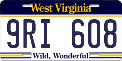 WV license plate 9RI608