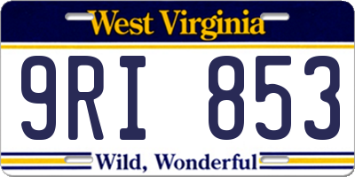 WV license plate 9RI853