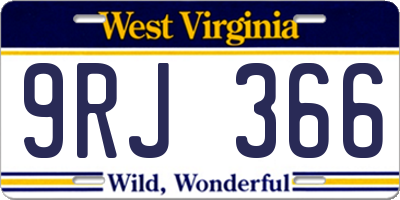 WV license plate 9RJ366