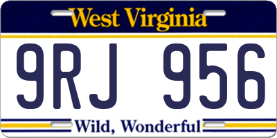 WV license plate 9RJ956