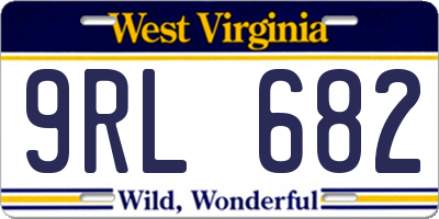 WV license plate 9RL682