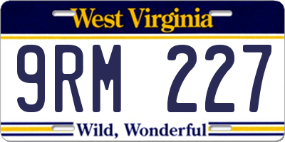 WV license plate 9RM227
