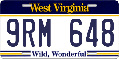 WV license plate 9RM648